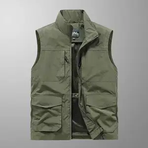 Spring And Autumn New Quick-drying Men's Waistcoat Multi-pocket Vest Jacket Outdoor Workwear Vest