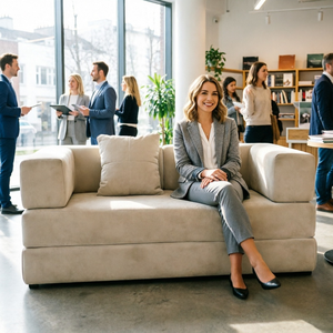 Ensemble <span class=keywords><strong>de</strong></span> canapés modulaires incurvés en velours <span class=keywords><strong>de</strong></span> qualité commerciale pour hall d'hôtel, zone <span class=keywords><strong>de</strong></span> réception, bureau, <span class=keywords><strong>salle</strong></span> d'attente - Product Image 5