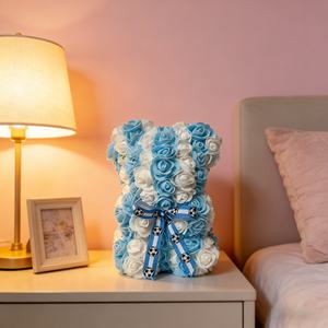 Oso de Peluche de Rosas Argentinas de Alta Calidad, Flor Artificial de PE, para Decoración de Bares Deportivos y Regalos para Fanáticos, Suministro al por Mayor - Product Image 1