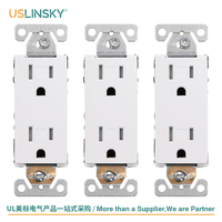 Prise électrique standard américaine USLINSKY et obturateur de sécurité anti-effraction homologué C SSRE-1TR 15A 20A 125V