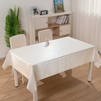 Nappe de table en PVC solide RNPT, effet nacré irisé, couleur champagne, pour table rectangulaire, facile à nettoyer