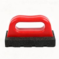 Bloc de ponçage en pierre ponce à poignée rouge, éponge abrasive robuste pour le nettoyage des joints, des taches, des carreaux et des éviers