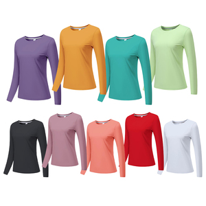 Automne nouveau haut à séchage rapide à manches longues femmes sport Fitness T-shirt respirant entraînement course chemise de gymnastique - Product Image 4