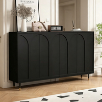 Meuble à chaussures en bois noir de style français, moderne et minimaliste, multifonctionnel, pour l'entrée, rangement pour chaussures, pour la maison, le couloir