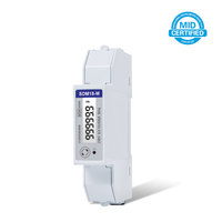 Medidor de Energía Monofásico Eastron SDM18-M con Certificación MID, 100A, Riel DIN, RS485 Modbus, Bidireccional, para Cargador de Vehículos Eléctricos y Paneles Solares, Medidor Inteligente de kWh