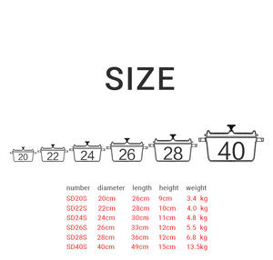 Série de 6 casseroles <span class=keywords><strong>en</strong></span> <span class=keywords><strong>fonte</strong></span> émaillée colorées, 20/22/24/26/28/40 cm, pour restaurant et cuisine, idéales pour soupes et ragoûts, conception à chauffage uniforme - Product Image 4