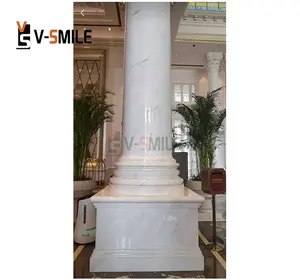 Indoor Decoration White Pattern Round Column Roman column Ariston white marble column