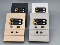 Prise murale multifonctionnelle avec câble d'extension, norme britannique 86, charge rapide USB-C 20W PD
