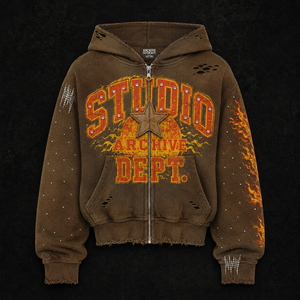Wholesale Heavy Cotton Vintage Wash Zip Hoodie Floral Embroidery Applique Cropped Boxy Streetwear Custom Logo Men Hoodie - Product Image 1
