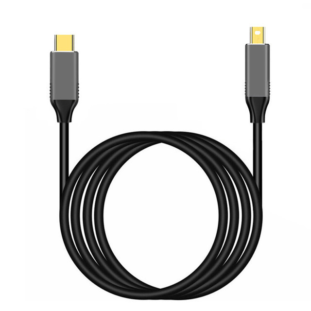 1.8m Type C to Mini DP Male to Male 4K 60Hz Coaxial Audio Cable for Microphone HD-MI TV Computer Projector