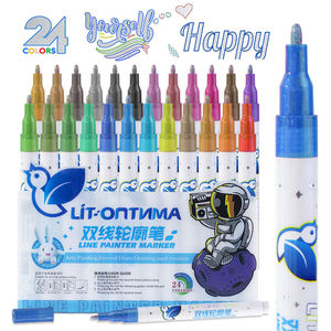 Stylos de <span class=keywords><strong>contour</strong></span> argentés double ligne pour peinture graffiti Marqueurs de <span class=keywords><strong>contour</strong></span> Set de stylos pour l'écriture et le <span class=keywords><strong>dessin</strong></span> de cartes cadeaux - Product Image 2