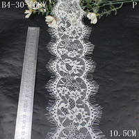 Bande de dentelle pour cils 10 cm, douce, noire et blanche, tricotée, motif floral français, dentelle Chantilly pour vêtements de nuit, lingerie, sous-vêtements, robes