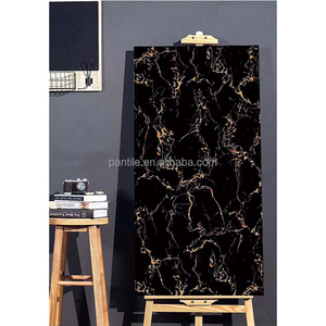 Gạch sứ 750x1500 viền vàng sàn gạch đen sáng bóng cho sàn - Product Image 3