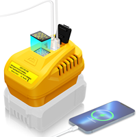 Adaptateur de chargeur 2 en 1 100W pour batteries Dewalt 18/20/60V, convertisseur d'alimentation portable USB-C PD3.0 QC3.0 pour batterie d'outil et appareils