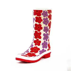 Lapps 2024 Offre Spéciale Fleur Imprimer Imperméable Antidérapant Hommes Femmes Chaussures En Caoutchouc En Gros Wellies Pluie Gomme Bottes