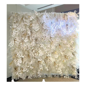 Diverse Design Realistic Flower <strong>Background</strong> with Neon Light Innovative <strong>Instagram</strong>-worthy Photography Props Flower Wall - Product Image 1