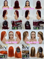 Promotion Letsfly Perruques Bob Lisses 10 12 14 16 Pouces, Perruques Frontales en Dentelle 13x4, Densité 180%, Cheveux Humains 100%, Mèches Disponibles