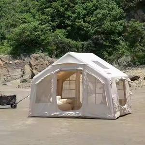 Tente <span class=keywords><strong>de</strong></span> camping gonflable à revêtement noir, pare-soleil imperméable et résistant aux UV avec tissu Oxford renforcé et crête - Product Image 3