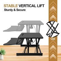 Convertisseur de bureau pliable réglable en hauteur, double niveau, portable, ergonomique, pour poste de travail assis-debout