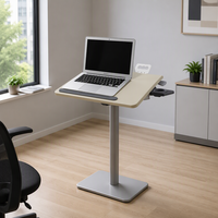 Bureau debout GLK K30012, bureau de bureau à hauteur réglable avec pente d'écriture et gestion des câbles
