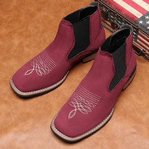 Botas Chelsea de Punta Cuadrada Rojas de Alta Calidad para Hombre y Mujer, Botines de Invierno, Gran Venta - Product Image 4