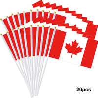 Drapeaux à main miniatures du Canada, vente en gros d'usine, drapeaux à main personnalisés de tous les pays, petits drapeaux ondulants pour la décoration d'événements et de fêtes