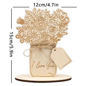<span class=keywords><strong>Carte</strong></span> de Bouquet de fleurs en bois Offre Spéciale DIY, <span class=keywords><strong>carte</strong></span> de remerciement, saint-valentin, fête des mères, <span class=keywords><strong>carte</strong></span> d'anniversaire pour toutes les Occasions - Product Image 2