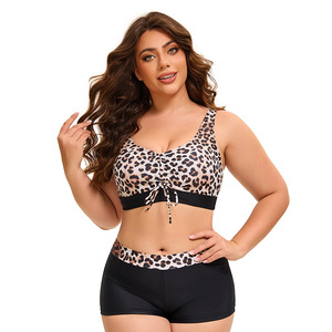 Traje de baño de talla grande ecológico con diseño de espalda recortada con estampado de patrón sólido para mujer europea americana Sexy - Product Image 1