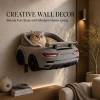 Lit pour chat mural en forme de voiture, respirant et confortable, structure stable, cadre en fer, emballé en carton, sur mesure