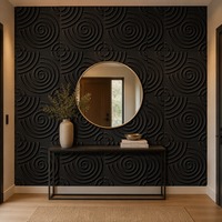 Panneau mural en PVC 3D abstrait, courbe, imperméable, ignifuge, 50x50, prix de gros, pour hall d'hôtel, réception