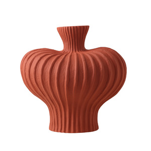 Vase en céramique à rayures verticales en forme de lanterne de vente chaude pour la décoration de la <span class=keywords><strong>maison</strong></span> - Product Image 2