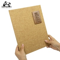 Couverture de menu en carton personnalisée avec impression personnalisée pour restaurant rustique, nourriture et boissons, avec plaque en bois