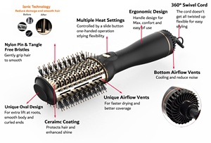 Cepillo Secador de Pelo Profesional de un Solo Paso, Voluminizador, Alisador, Rizador, Peine, Secador de Pelo Eléctrico con Iones, Cepillo de Aire Caliente - Product Image 3