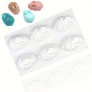 6 Moldes de Silicona de Conejo Blanco Grande de Dibujos Animados para Pastel, Pudín, Repostería, Queso, Velas, Jabón, Herramientas DIY para Cocina OEM/ODM - Product Image 1