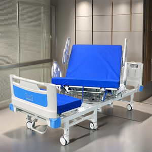 Lits <span class=keywords><strong>de</strong></span> <span class=keywords><strong>soins</strong></span> <span class=keywords><strong>médicaux</strong></span> manuels à double manivelle Mobilier d'hôpital multifonctionnel en métal Équipement pour hôpitaux - Product Image 2