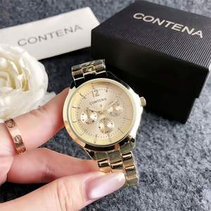 Compra al por mayor Relojes de pulsera de cuarzo de lujo con logotipo personalizado, de la mejor calidad, para mujer, de acero inoxidable, resistentes al agua, con tres esferas. - Product Image 4