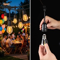 Guirlandes lumineuses LED solaires DC IP65 pour jardin et camping - Ampoules S14 incassables, rechargeables par USB, avec télécommande, lanterne suspendue, en vrac