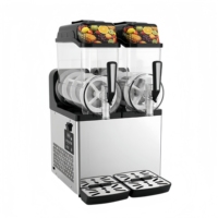 Machine à slush commerciale 220V à double réservoir 12L*2 en acier inoxydable, pour boissons glacées et smoothies, 1000W, pour restaurant et bar