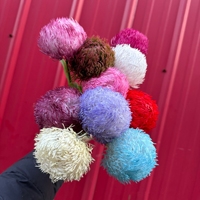 YOPIN-3582 Bola Rumput Plastik Lunak Buatan Cabang Tunggal Sentuhan Nyata Bunga Dianthus Hijau
