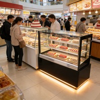 Vitrine réfrigérée moderne de comptoir pour mini-gâteaux, avec tiroir rotatif