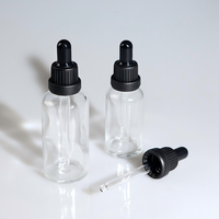 Flacons compte-gouttes transparents pour soins de la peau 5ml 10ml 15ml 20ml 30ml 50ml 100ml – Bouteilles en verre à tête large avec opercule inviolable pour huiles essentielles et cosmétiques