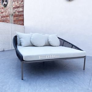 Chaises longues d'extérieur imperméables, meubles <span class=keywords><strong>de</strong></span> <span class=keywords><strong>jardin</strong></span>, canapé-<span class=keywords><strong>lit</strong></span> en corde moderne pour patio et piscine - Product Image 3