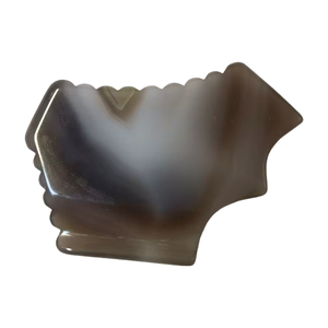 Ensemble d'outils de soin de la peau en pierre d'agate grise Luma 100% naturelle avec logo personnalisé, outil de raclage facial Gua Sha, peigne Guasha - Product Image 1