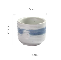 Tasses à saké en céramique japonaise, peintes à la main, avec glaçure de four, mini-tasses à vin pour saké, shochu, whisky, pour la maison, le bar et le restaurant