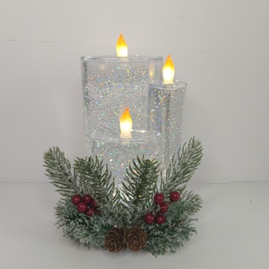 Bougies sans flamme de Noël de 9 pouces, très vendues, à piles, éclairage LED pour Noël - Product Image 1