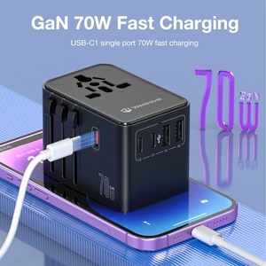 Wontravel OEM ODM GaN 70W European Travel <b>Adapter</b> 6 in 1 Travel Adaptor International - Product Image 3