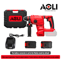 Marteau perforateur rotatif sans fil Aoli 21V 4 en 1, léger, rechargeable, avec fonction pulsée et embrayage de sécurité gyroscopique, protection anti-torsion
