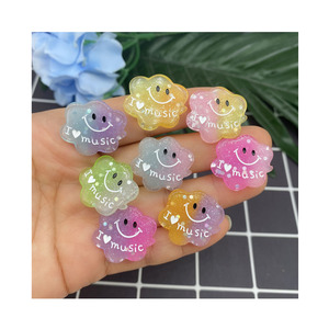 100 pièces/sac souriant nuage résine breloques Cabochon pour Slime remplissage maison de poupée bricolage artisanat coque de téléphone réfrigérateur décoration - Product Image 1