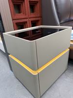 Table de chevet intelligente à 2 tiroirs avec chargeur sans fil, lumière LED, miroir, style moderne minimaliste, en MDF, meubles de chambre à coucher, prix