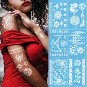Os mais recentes de boa qualidade braço wilderly noiva branco tatuagem de henna tatoo adesivos